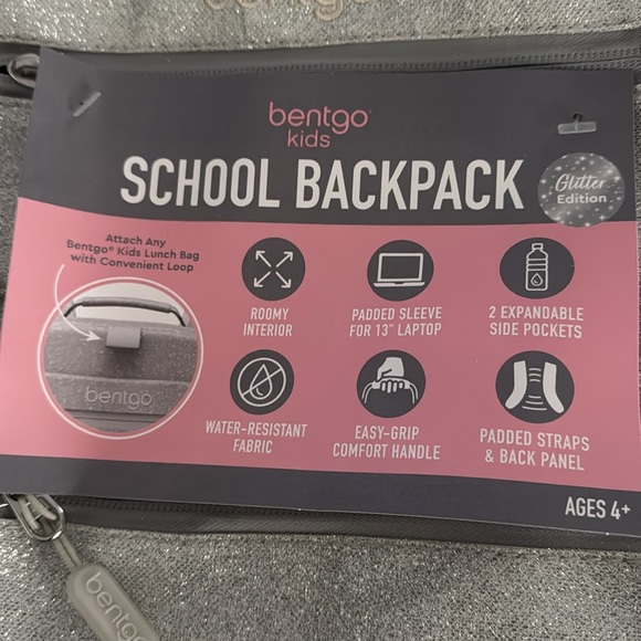 Bentgo kids silver glitter backpack - lightweight 14” - Picture 3 of 3